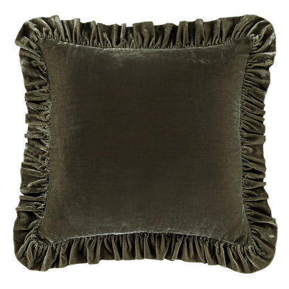 Stella Faux Silk Velvet Ruffled Euro Sham