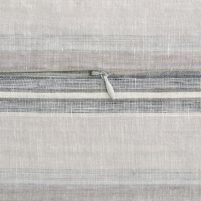 100% French Flax Linen Variegated Stripe Duvet Cover Set - Charcoal