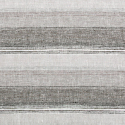 100% French Flax Linen Variegated Stripe Duvet Cover Set - Charcoal