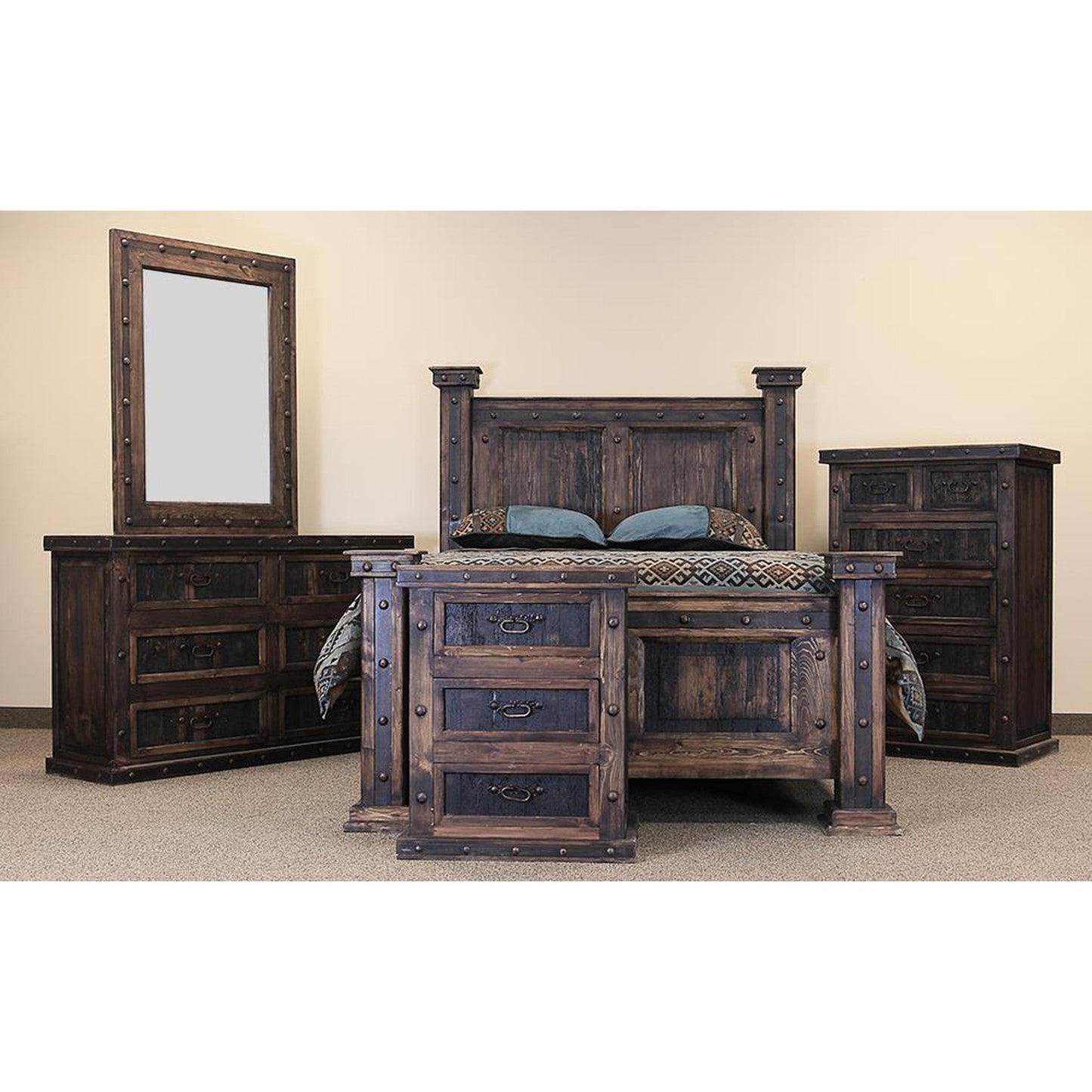 The Finca Bed features a rustic wood frame with metal banding accents for a timeless look. Crafted from durable, high-quality wood, this bed is designed for long-term use and provides lasting comfort and support. Incorporate classic style into any bedroom with the Finca Bed.