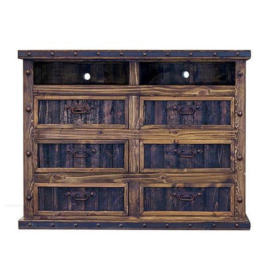 The Finca Media Dresser is a great addition to any home. It is made of quality reclaimed wood with unique metal banding accents for a truly rustic look. The Finca Media Dresser is the perfect piece to give your home a warm and inviting feel.