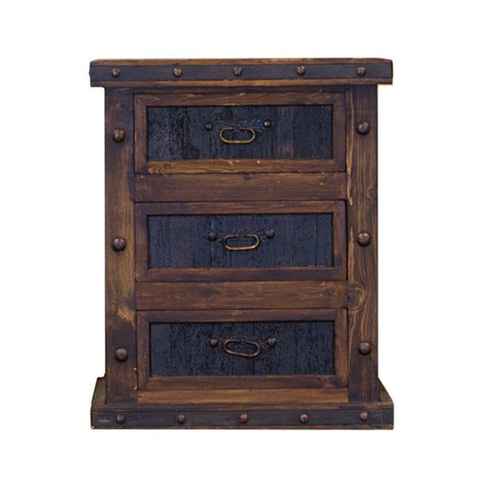 Add a rustic touch to your bedroom with the Finca Nightstand. Featuring timeless materials like reclaimed wood and metal, the nightstand is sure to be a great addition to any decor. The metal banding accent adds a unique touch that makes this piece stand out.