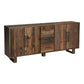 Crafted with reclaimed wood, the Frank sideboard boasts a modern rustic charm while providing ample storage with 3 drawers and 2 doors. Its eco-friendly materials make for a sustainable and stylish addition to any home.