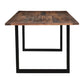 rustic wood table with metal base