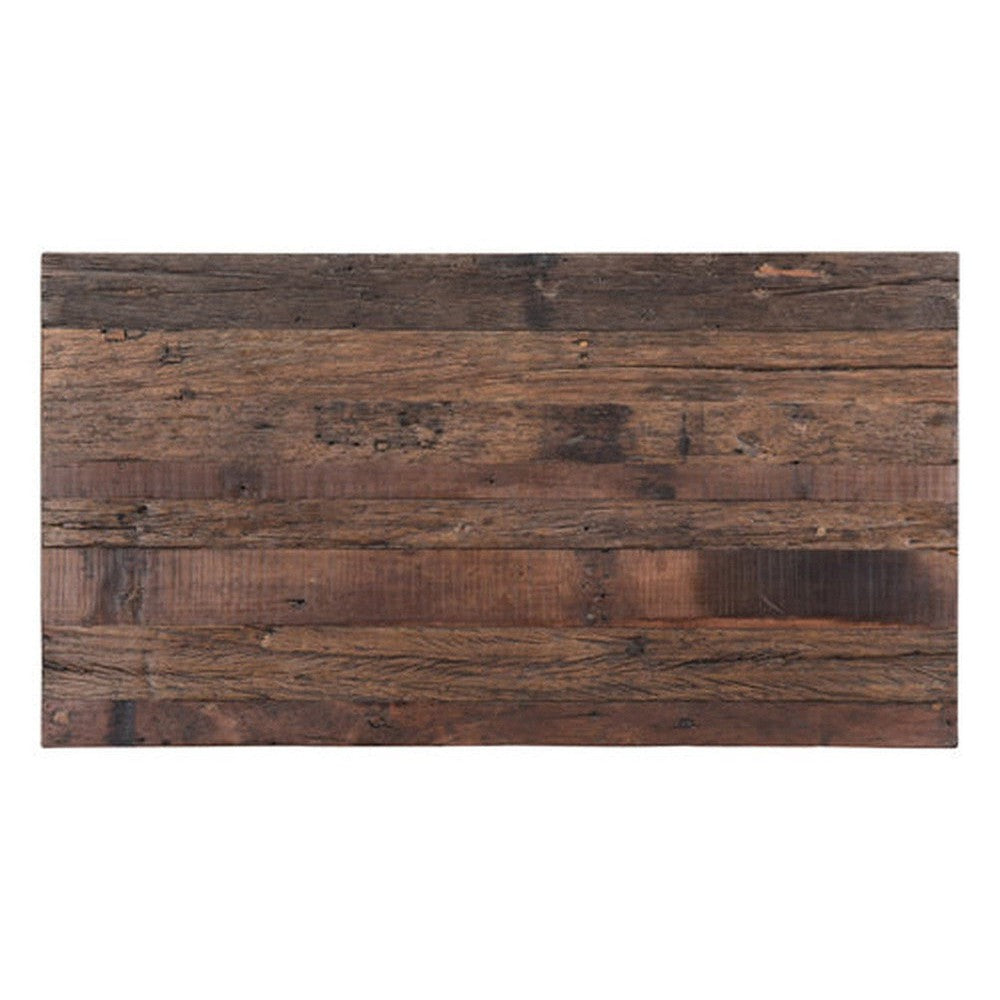 Welcome the Frank Rectangle Coffee Table, crafted from rustic reclaimed wood and a metal base. Featuring an Old World charm, this piece is perfect for incorporating a hint of rustic elegance into any living space. Let its combination of modern and classic stylings elevate the atmosphere of your home.