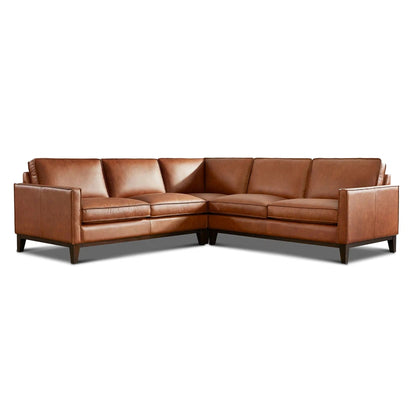 The Frisco Sectional is 100% top grain leather and ideal for modern or western home decors. Its hardwood frame and pocketed coil seating ensure long-lasting durability and comfort. With a square arm and sleek design, this sofa provides a stylish addition to any living space.