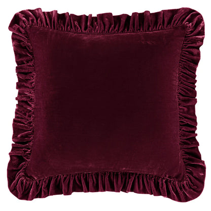 Stella Faux Silk Velvet Ruffled Euro Sham
