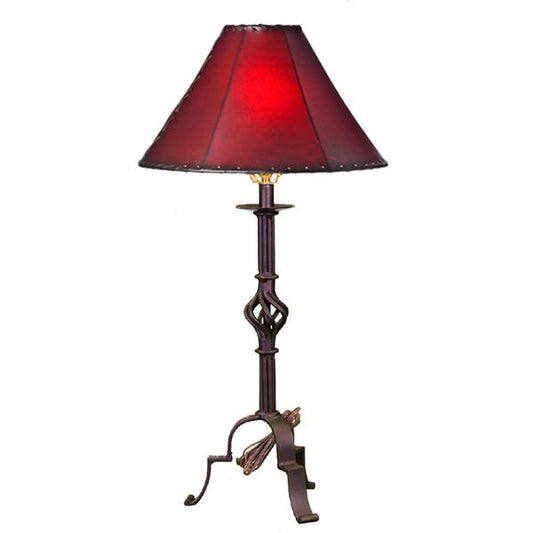 Our Hand Forged Iron Table Lamp is crafted from solid iron for an authentic and rustic design. The unique texture of each hand-forged piece ensures a truly one-of-a-kind piece, perfect for the modern home. The heavy iron construction guarantees durability and makes the lamp a great addition to any room.