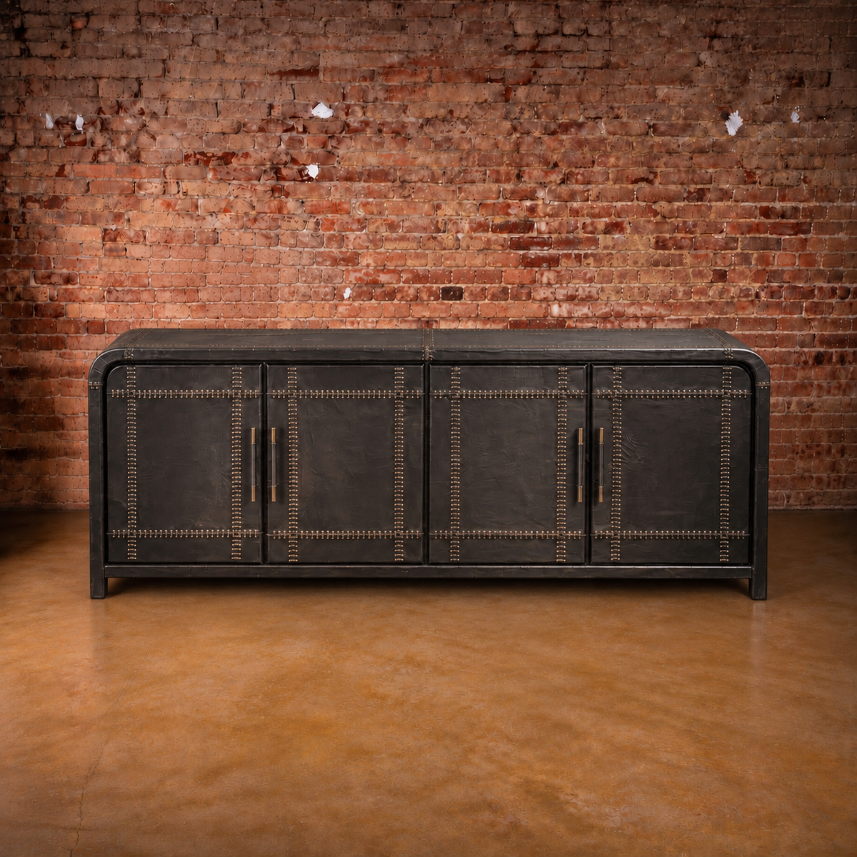 Taylor 4 Door Chocolate Leather Buffet
