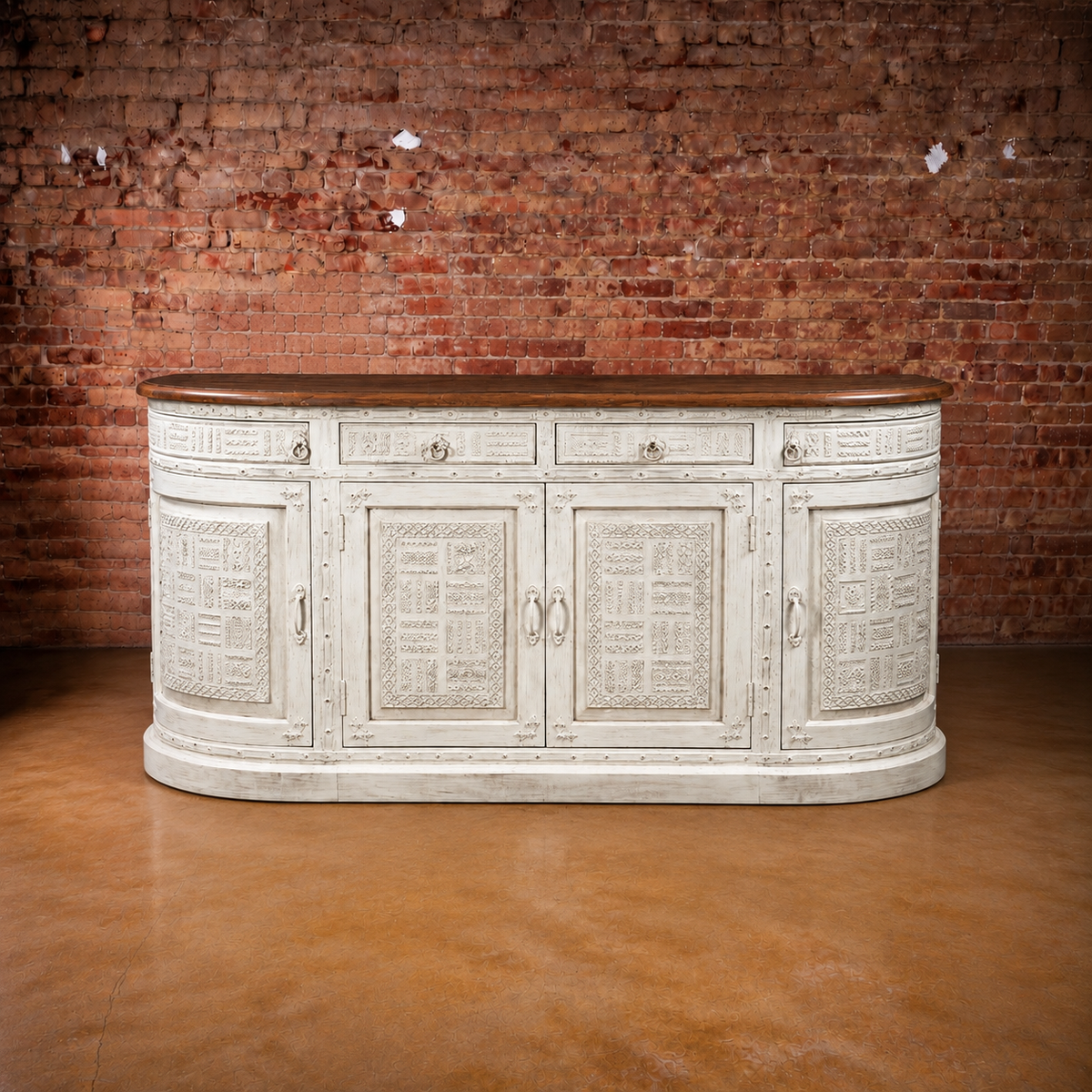 Hanna Half-Round Sideboard w/ Metal Accents