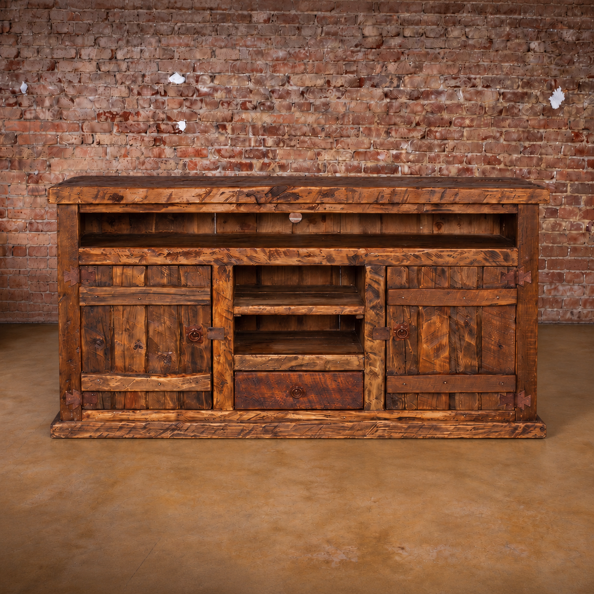 Old Fashion Woodcutter TV Console