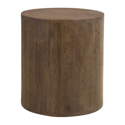 The Lewiston Drum End Table is an attractive accent piece crafted with Mango wood and designed with a simple, yet eye-catching asthetic. Its unique shape and contrasting wood grains make it a timeless addition to your home.