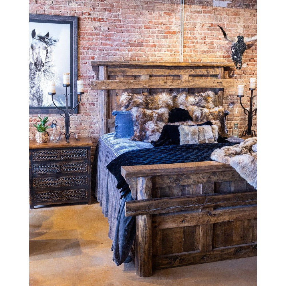 wood western bed frame