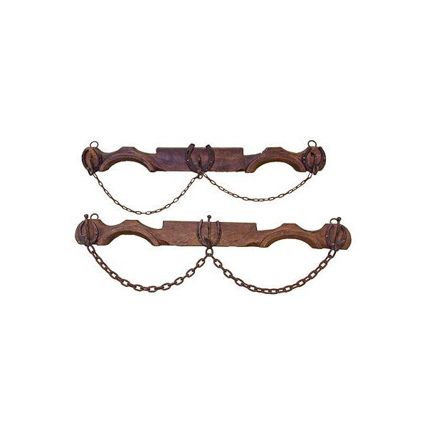 This rugged, rustic coat rack adds a touch of vintage charm to any space. Crafted from durable Ox Yoke, it provides a reliable place to store coats and other items. Its rustic design adds classic atmosphere to any room.