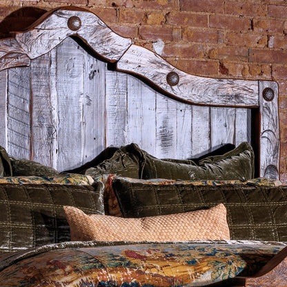 leep in style with the ultimate rustic-chic statement piece — the Rancho Wood Bed Frame. Crafted from durable reclaimed wood, this bed features an arched top with hammered nailhead accents for an authentic rustic look and feel. Order yours today!
