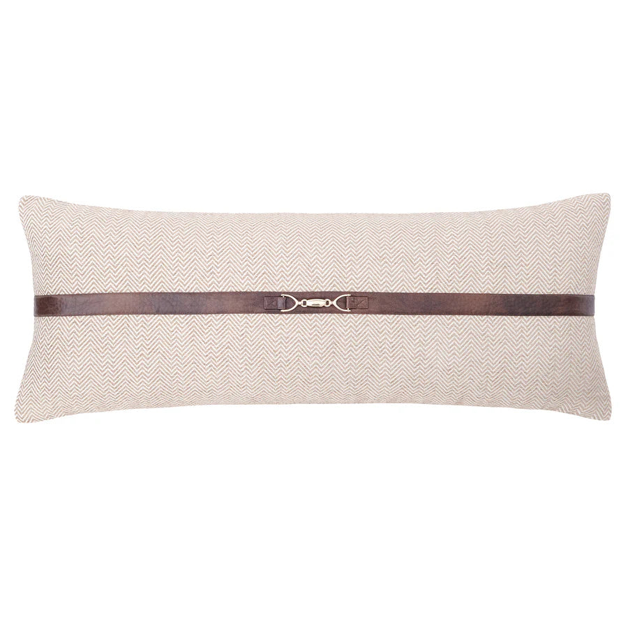 Herringbone Buckle Detailed Lumbar Pillow