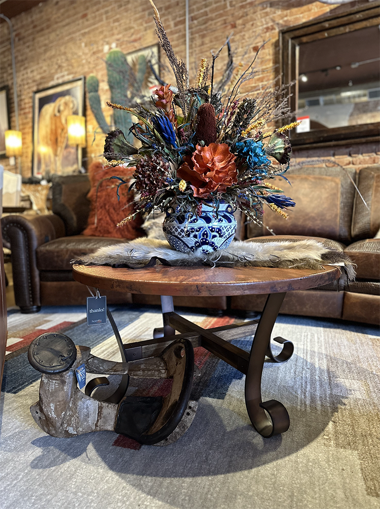 Sedona Copper Table for the best Western Luxury furniture and home furnishings. Shop online or in-store and enjoy western style online shopping and handcrafted furniture.