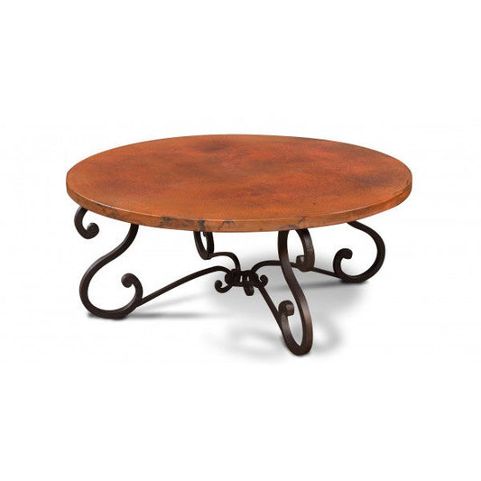 This Segovia Copper Cocktail Table is made from a recycled hand-hammered copper top and a forged iron base, creating a timeless and elegant piece for any living space. The copper top is durable and luxurious, the iron base is strong and stylish, and the combination of the two creates an impressive piece that will last for years.