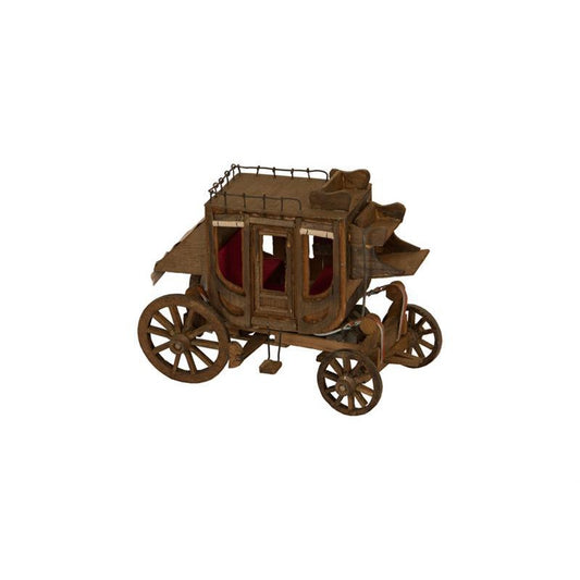 This stagecoach is hand-crafted with rustic details, making it ideal for adding a vintage-inspired atmosphere to any space. The sturdy construction ensures durability, making it a stylish and reliable addition to your home decor.