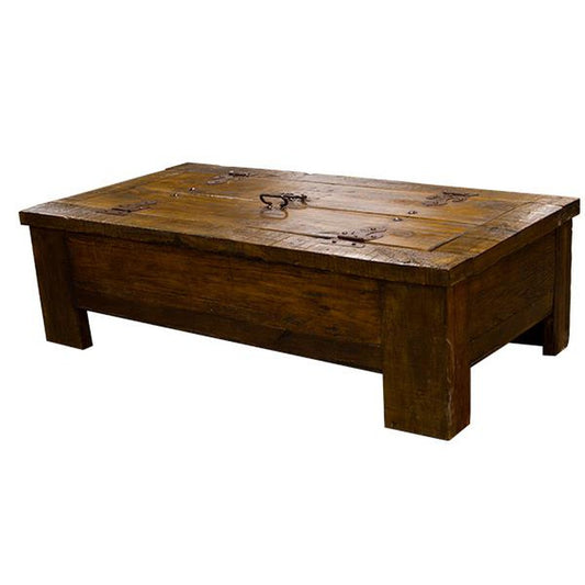 This stylish Storage Coffee Table is crafted from old doors for a unique and timeless look. It features spacious storage to help you keep your living space tidy and organized. The perfect blend of form and function, it's the perfect addition to any living room.