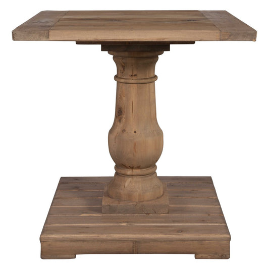 The Stratford End Table is a beautifully crafted piece that will last for years. It is solidly constructed of salvaged fir lumber and hand-turned balusters, designed to handle temperature and humidity changes and developing a unique distressed patina. Its stony natural wash finish ensures it will bring character to any home.