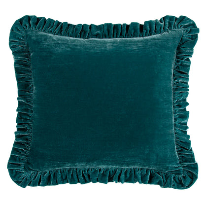 Stella Faux Silk Velvet Ruffled Euro Sham