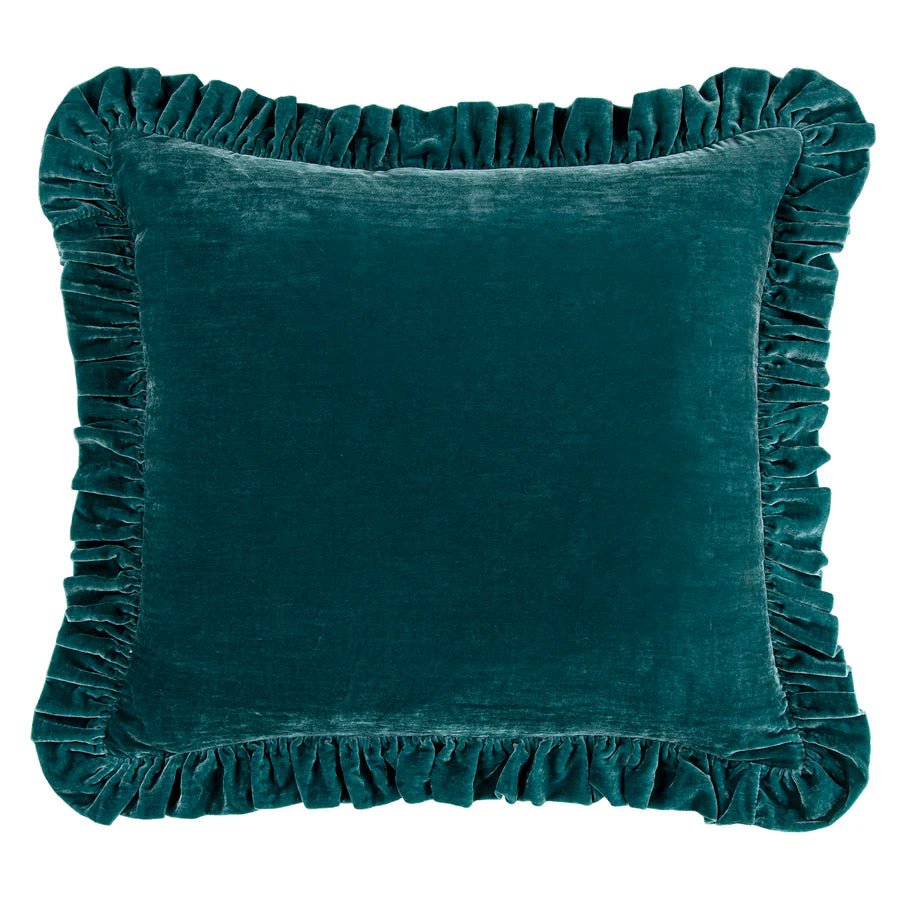 Stella Faux Silk Velvet Ruffled Euro Sham