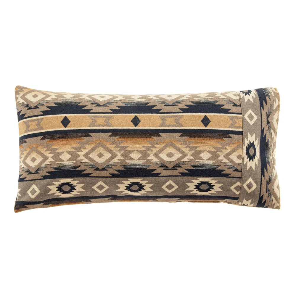The Taos Wool Blend Lumbar is a stylish piece of home decor. Crafted from a wool blend fabric, this pillowcase is not only soft to the touch, but highly durable and provides superior warmth. Featuring a striking traditional Aztec motif and self-cuffing mechanism, you can enjoy timeless beauty and adjustable fitting.