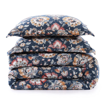 Navy and terracotta and grey and cream western bedding