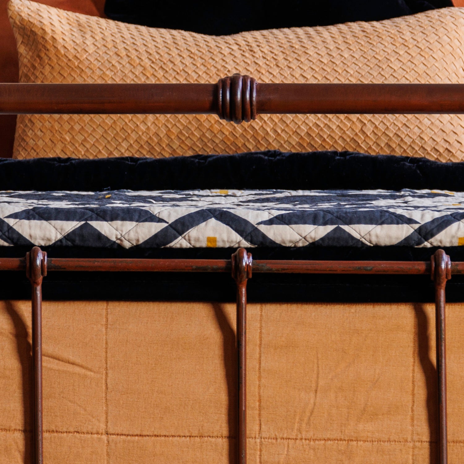 This Villa Hand Forged Iron Bed Frame showcases expert craftsmanship with its hand-forged iron details and rustic design. Order today!
