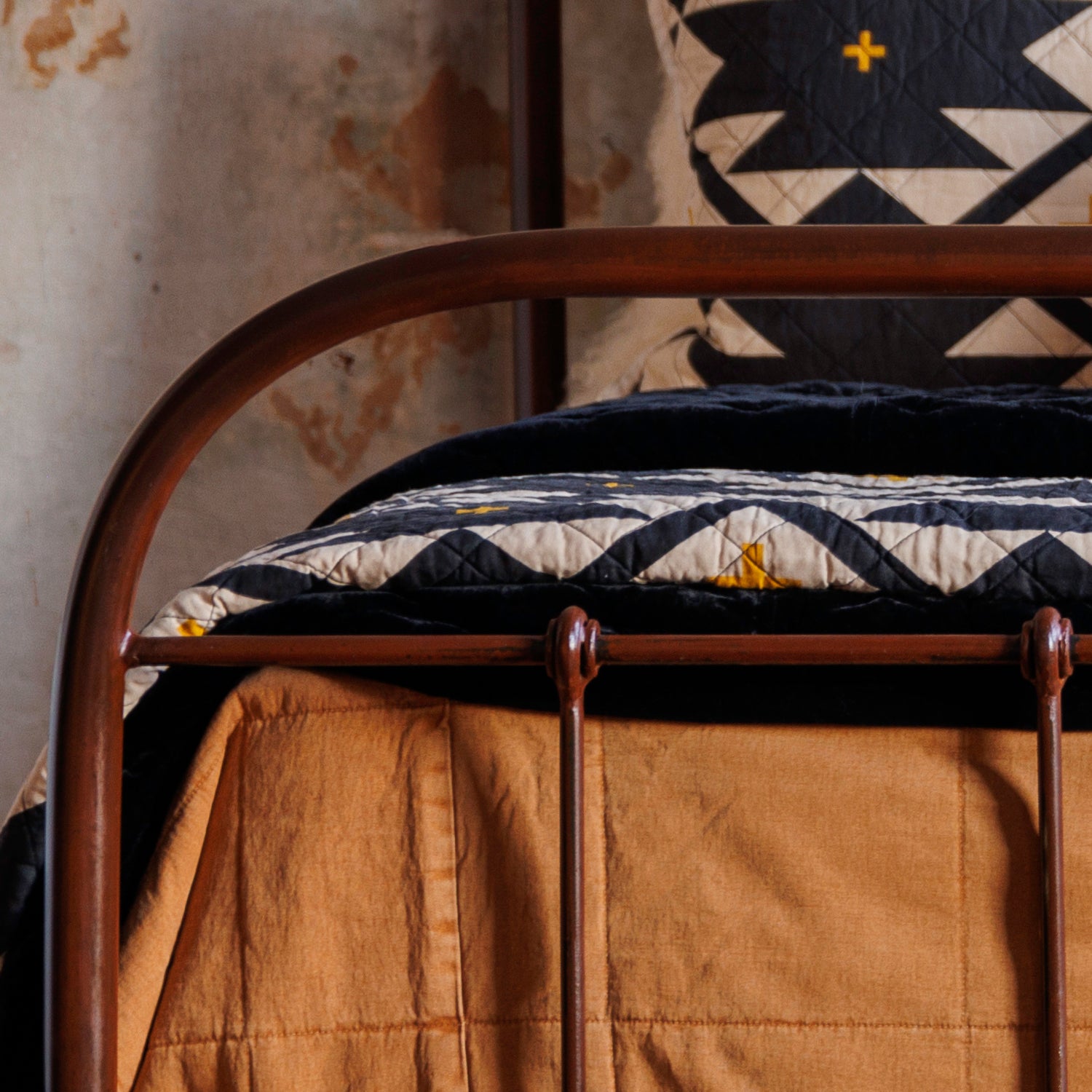 This Villa Hand Forged Iron Bed Frame showcases expert craftsmanship with its hand-forged iron details and rustic design. Order today!
