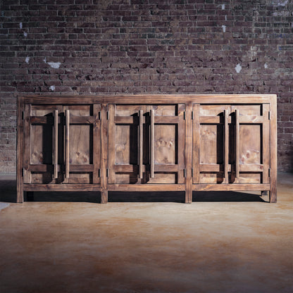 Front view of Amarillo Ridge Buffet showcasing handcrafted solid wood construction