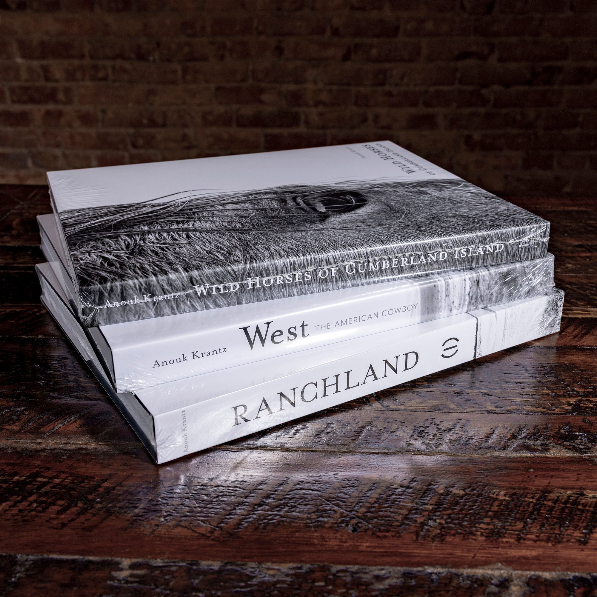 Western coffee table books from Into The West — Ranchland, West, and Wild Horses collector photography books.