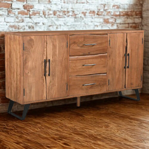 Crestone (4 Door 3 Drawer) Acacia Wood Console