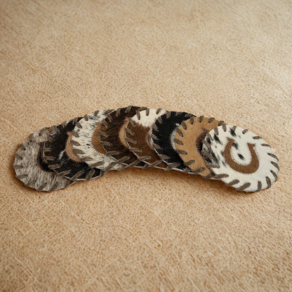 Horseshoe Cowhide Coaster