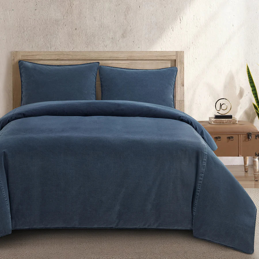 Stonewashed Cotton Canvas Duvet Cover Set