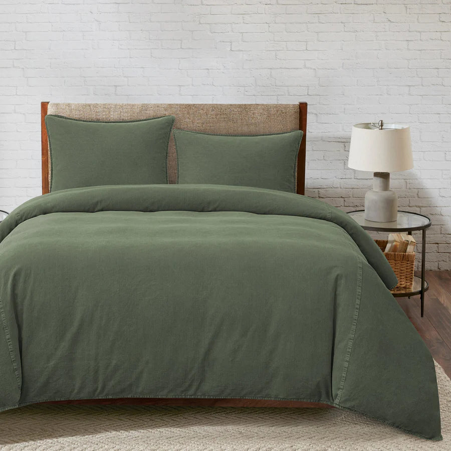 Stonewashed Cotton Canvas Duvet Cover Set