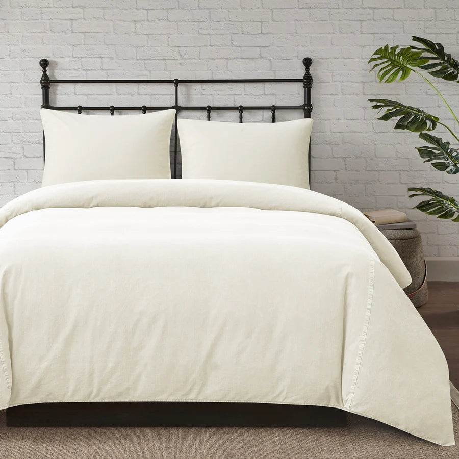 Stonewashed Cotton Canvas Duvet Cover Set