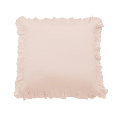 Lily Washed Linen Ruffled Euro Sham