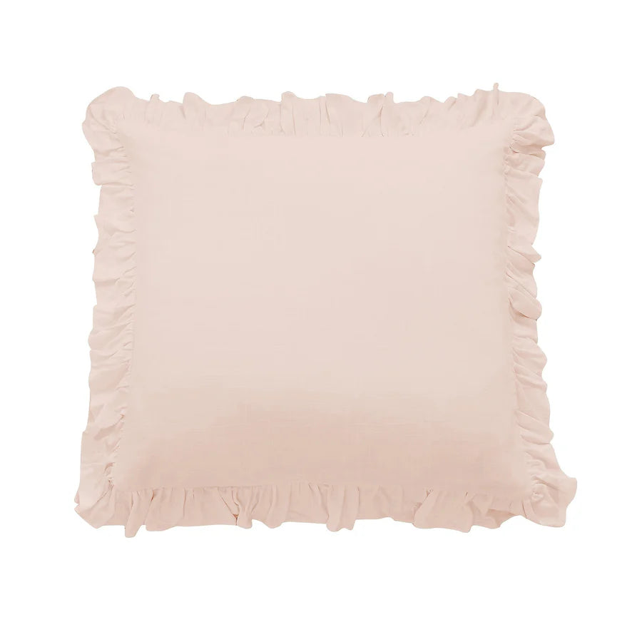 Lily Washed Linen Ruffled Euro Sham