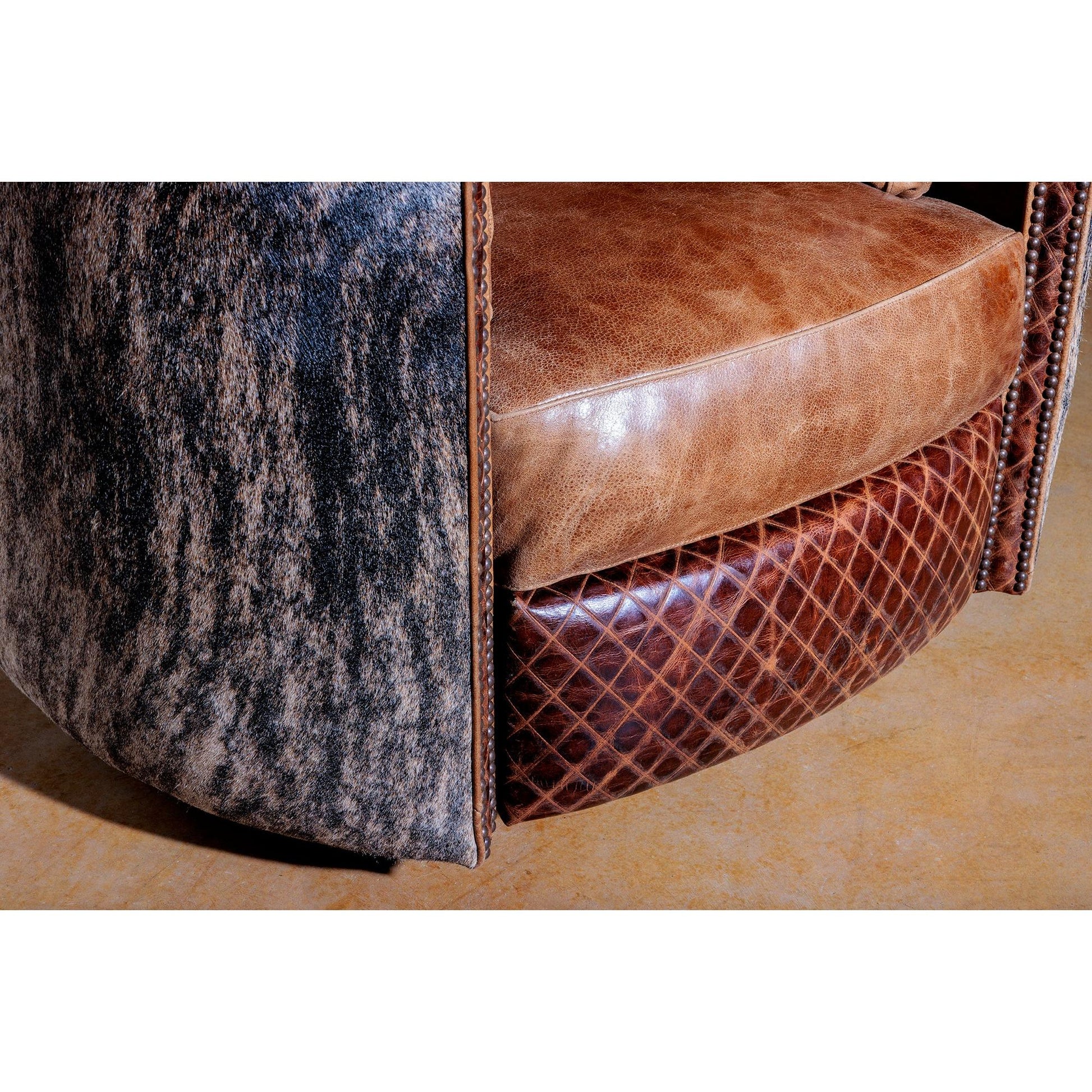 brindle-cowhide-leather-snuggler-recliner