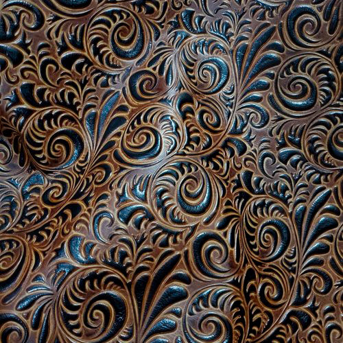 Caracol brown western furniture leather sample swatch