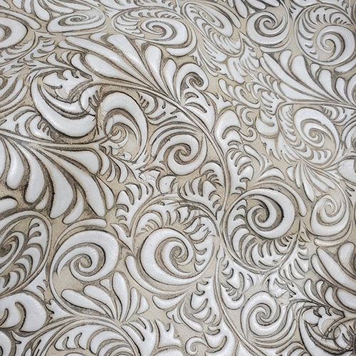 Caracol sandy white western furniture leather sample swatch