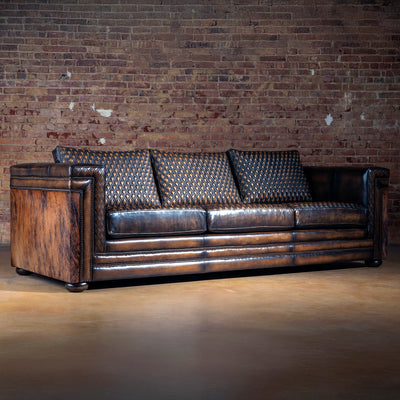 Cattle Baron Western Quilted Leather Sofa