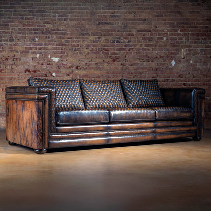 Cattle Baron Western Quilted Leather Sofa