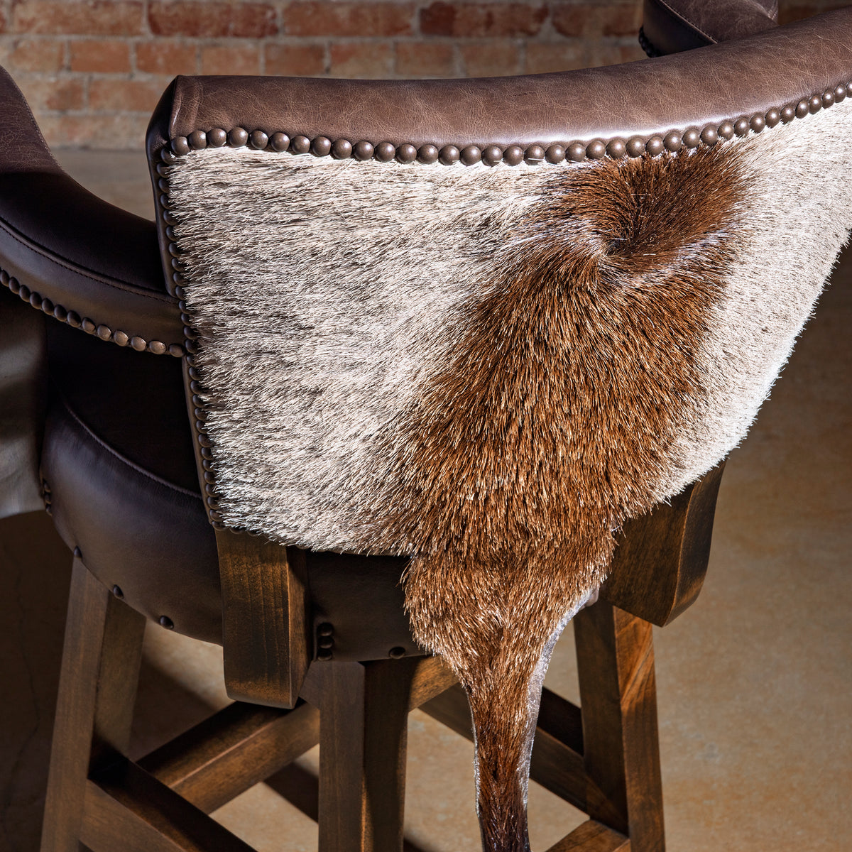 Custom Western Bar Stool | Client-Supplied Hide Options – Into The West