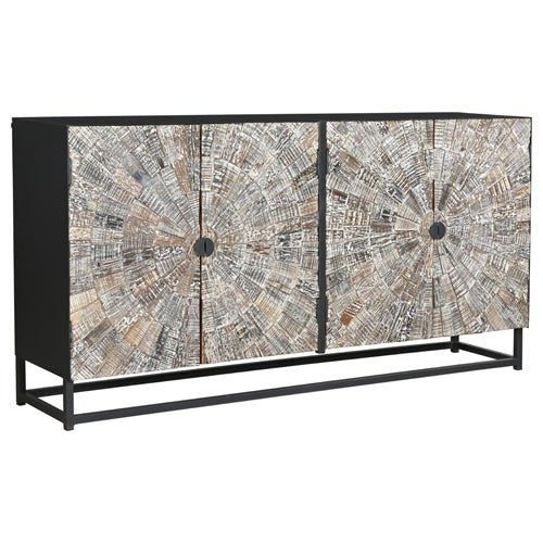 Expertly crafted with sturdy metal, the Fortville Metal Sideboard boasts beautifully carved doors for a touch of elegance. This durable sideboard offers both style and function, making it the perfect addition to any home. Enhance your storage solutions and elevate your decor with this must-have piece.