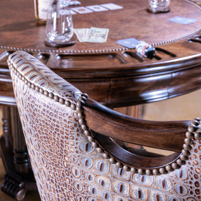 The Gambler’s Mark Western Poker Chair in embossed top-grain croc leather 