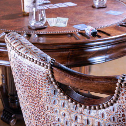 The Gambler’s Mark Western Poker Chair in embossed top-grain croc leather 