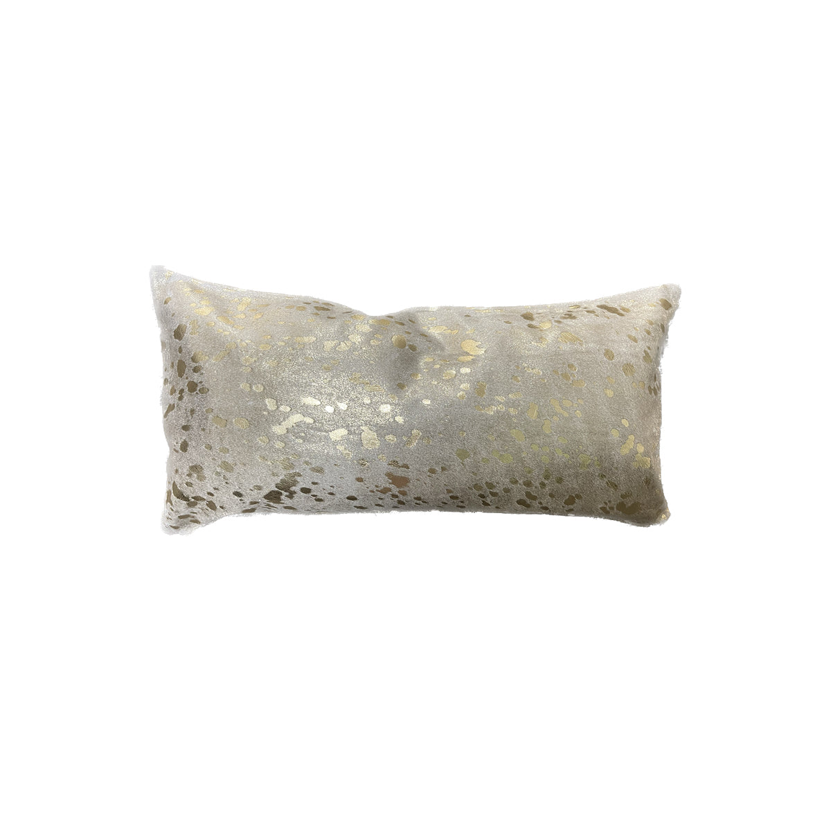 Gold on Ivory Acid Wash Cowhide Pillow